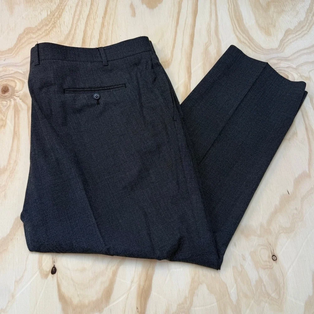 John Varvatos JV Reflex Stretch Mens‎ 46R Charcoal Grey Wool Blend Dress Pants